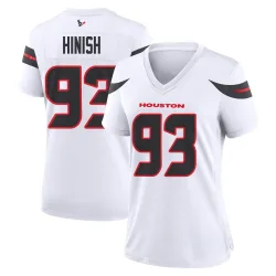 Houston Texans Women's Game White Jersey (93 Kurt Hinish)