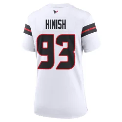 Houston Texans Women's Game White Jersey (93 Kurt Hinish)