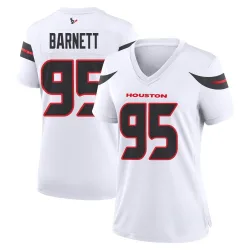 Houston Texans Women's Game White Jersey (95 Derek Barnett)