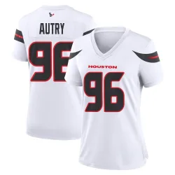 Houston Texans Women's Game White Jersey (96 Denico Autry)