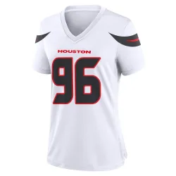 Houston Texans Women's Game White Jersey (96 Denico Autry)