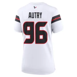 Houston Texans Women's Game White Jersey (96 Denico Autry)