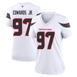 Houston Texans Women's Game White Jersey (97 Mario Edwards Jr.)