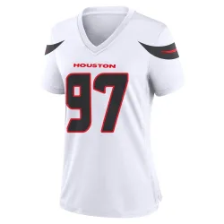 Houston Texans Women's Game White Jersey (97 Mario Edwards Jr.)