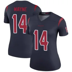 Houston Texans Women's Legend Navy Color Rush Jersey (14 Jared Wayne)