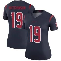 Houston Texans Women's Legend Navy Color Rush Jersey (19 Xavier Hutchinson)