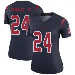 Houston Texans Women's Legend Navy Color Rush Jersey (24 Derek Stingley Jr.)