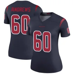 Houston Texans Women's Legend Navy Color Rush Jersey (60 Jake Andrews)