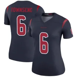 Houston Texans Women's Legend Navy Color Rush Jersey (6 Tommy Townsend)