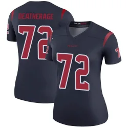 Houston Texans Women's Legend Navy Color Rush Jersey (72 Dylan Deatherage)