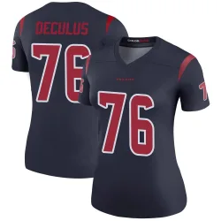 Houston Texans Women's Legend Navy Color Rush Jersey (76 Austin Deculus)