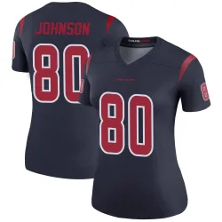 Houston Texans Women's Legend Navy Color Rush Jersey (80 Andre Johnson)