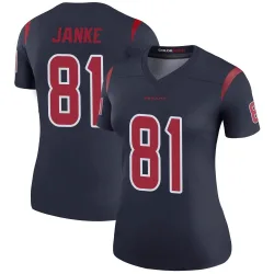 Houston Texans Women's Legend Navy Color Rush Jersey (81 Jaxon Janke)