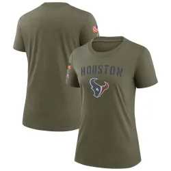 Houston Texans Women's Legend Olive 2022 Salute To Service T-Shirt