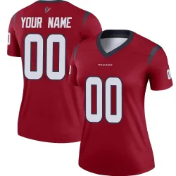 Houston Texans Women's Legend Red Jersey (00 Custom)