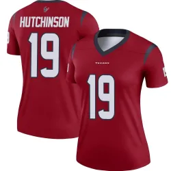 Houston Texans Women's Legend Red Jersey (19 Xavier Hutchinson)