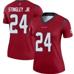 Houston Texans Women's Legend Red Jersey (24 Derek Stingley Jr.)