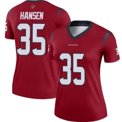 Houston Texans Women's Legend Red Jersey (35 Jake Hansen)