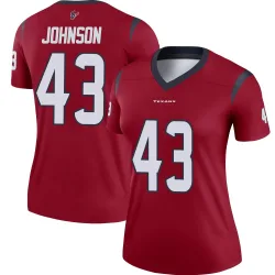 Houston Texans Women's Legend Red Jersey (43 Jakob Johnson)