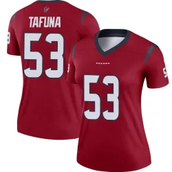 Houston Texans Women's Legend Red Jersey (53 Junior Tafuna)
