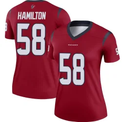Houston Texans Women's Legend Red Jersey (58 Kyonte Hamilton)