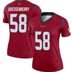 Houston Texans Women's Legend Red Jersey (58 Scott Quessenberry)