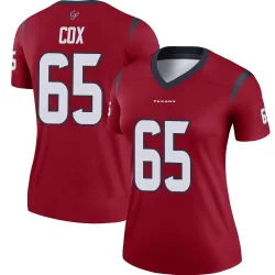 Houston Texans Women's Legend Red Jersey (65 Eli Cox)