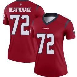 Houston Texans Women's Legend Red Jersey (72 Dylan Deatherage)