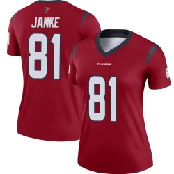 Houston Texans Women's Legend Red Jersey (81 Jaxon Janke)