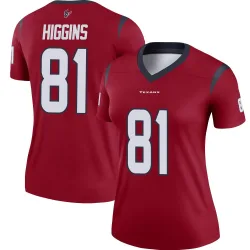 Houston Texans Women's Legend Red Jersey (81 Jayden Higgins)