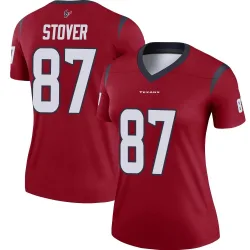Houston Texans Women's Legend Red Jersey (87 Cade Stover)