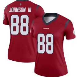 Houston Texans Women's Legend Red Jersey (88 Johnny Johnson III)