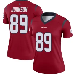 Houston Texans Women's Legend Red Jersey (89 Xavier Johnson)