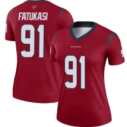 Houston Texans Women's Legend Red Jersey (91 Folorunso Fatukasi)