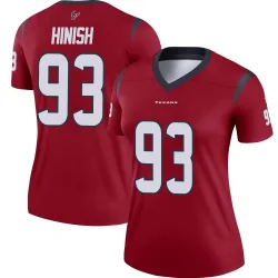 Houston Texans Women's Legend Red Jersey (93 Kurt Hinish)