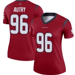 Houston Texans Women's Legend Red Jersey (96 Denico Autry)