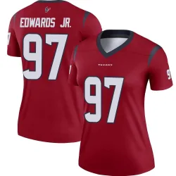 Houston Texans Women's Legend Red Jersey (97 Mario Edwards Jr.)