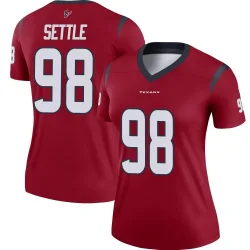Houston Texans Women's Legend Red Jersey (98 Tim Settle Jr.)