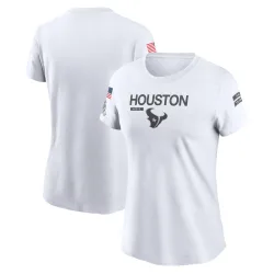 Houston Texans Women's Legend White 2024 Salute To Service Performance T-Shirt