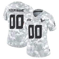 Houston Texans Women's Limited Arctic Camo 2024 Salute to Service Jersey (00 Custom)