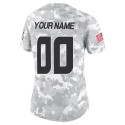 Houston Texans Women's Limited Arctic Camo 2024 Salute to Service Jersey (00 Custom)
