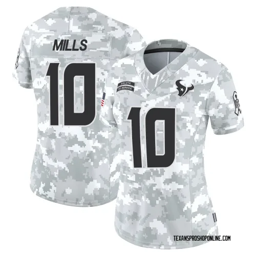 Houston Texans Women's Limited Arctic Camo 2024 Salute to Service Jersey (10 Davis Mills)