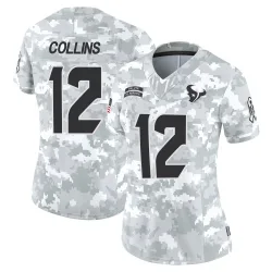 Houston Texans Women's Limited Arctic Camo 2024 Salute to Service Jersey (12 Nico Collins)