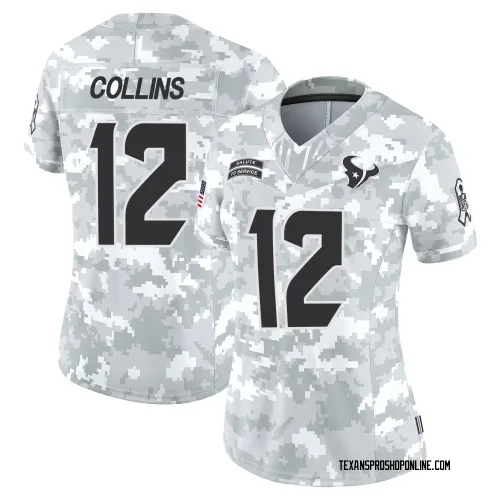 Houston Texans Women's Limited Arctic Camo 2024 Salute to Service Jersey (12 Nico Collins)
