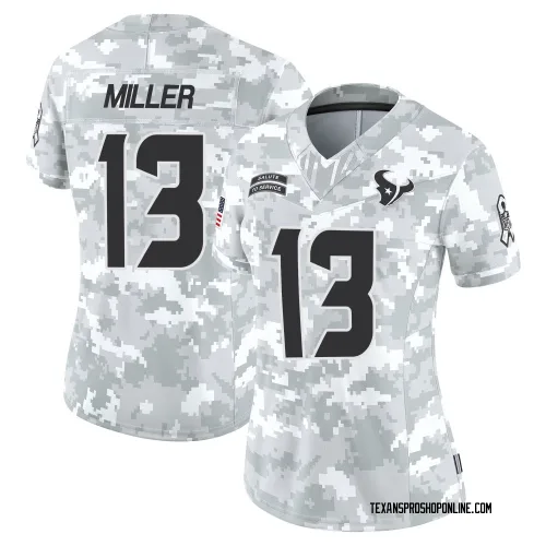 Houston Texans Women's Limited Arctic Camo 2024 Salute to Service Jersey (13 Braxton Miller)