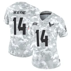 Houston Texans Women's Limited Arctic Camo 2024 Salute to Service Jersey (14 Jared Wayne)