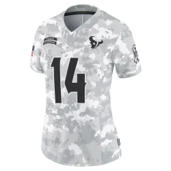 Houston Texans Women's Limited Arctic Camo 2024 Salute to Service Jersey (14 Jared Wayne)