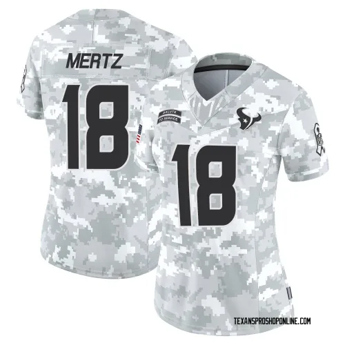 Houston Texans Women's Limited Arctic Camo 2024 Salute to Service Jersey (18 Graham Mertz)