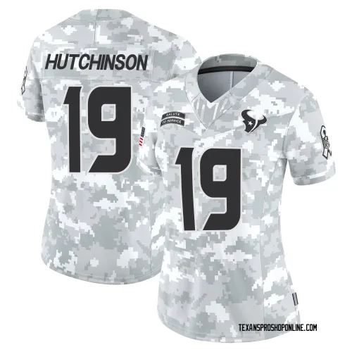 Houston Texans Women's Limited Arctic Camo 2024 Salute to Service Jersey (19 Xavier Hutchinson)