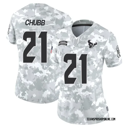 Houston Texans Women's Limited Arctic Camo 2024 Salute to Service Jersey (21 Nick Chubb)